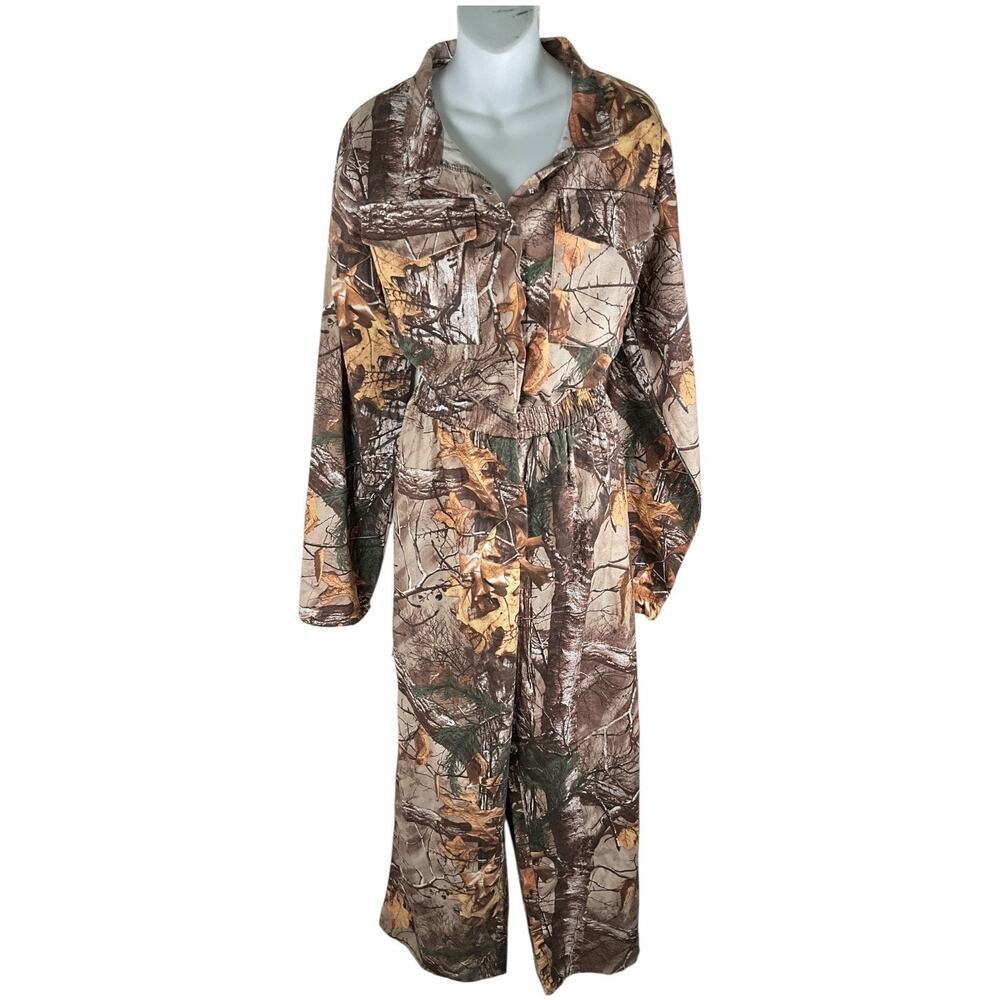 PrettyLittleThing Camo Utility Jumpsuit Women’s US 14 Hunting Print Long Sleeve - Picture 4 of 11